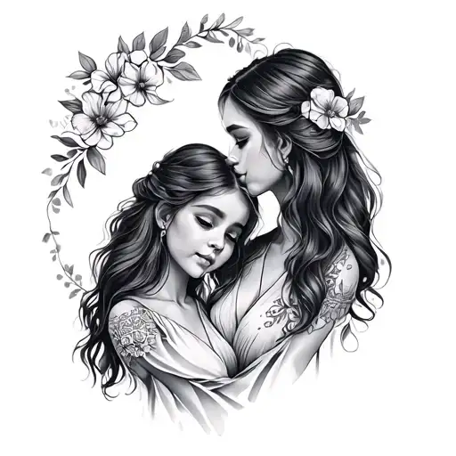 Mother Daughter Matching tattoo design idea