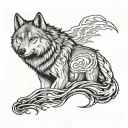 Create a tattoo representing the strength and individuality of a lone wolf in a unique way with Christian belief  tattoo design idea