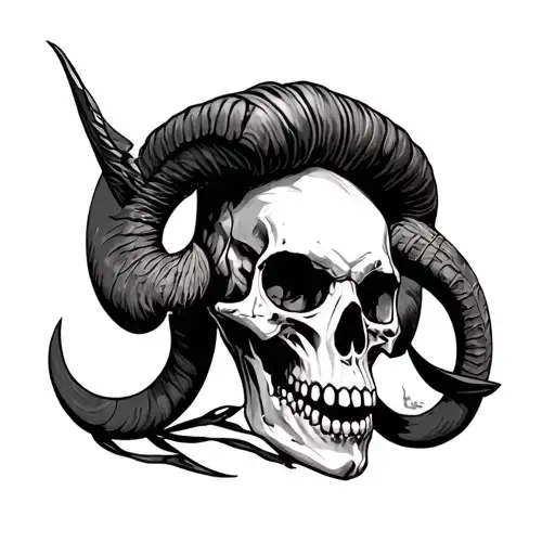 gost aries skull tattoo design idea