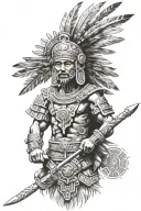 Aztec warrior tattoo design idea