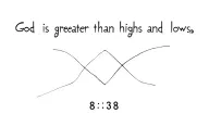 God is greater than highs and lows roman 8:38 39 tattoo design idea