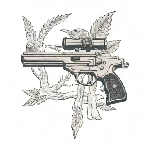 2nd amendment hunting scene tattoo design idea