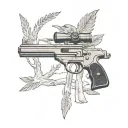 2nd amendment hunting scene tattoo design idea