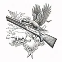 2nd amendment hunting scene tattoo design idea