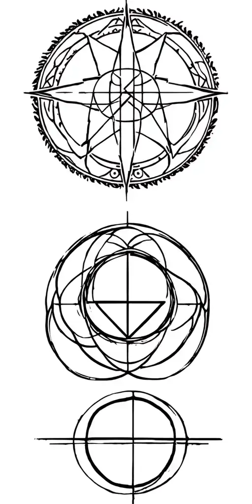 alchemy transmutation circle tattoo design idea
