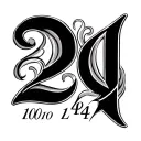 Roman numerals Date 20 10 24 tattoo design idea