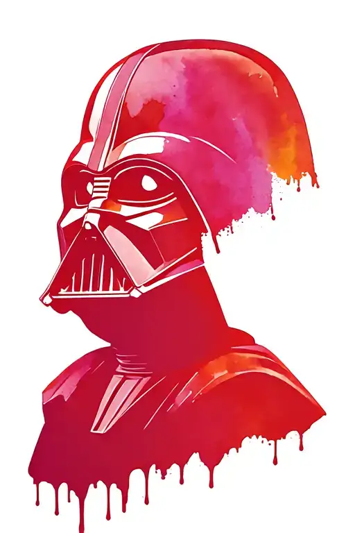 darth Vader helmet with black drips tattoo design idea