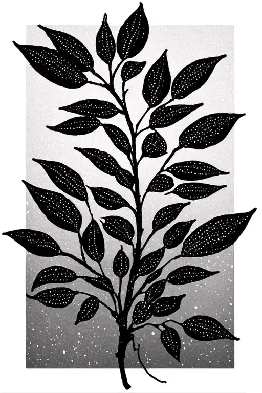 The willow branch, the leaves are oblong and narrow tattoo design idea