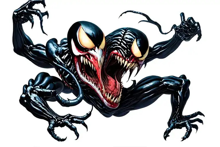 venom fighting carnage symbiote tattoo intense and venom dominate  tattoo design idea