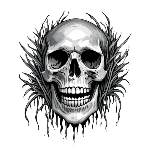 318 louisiana swamp skull surrounded tattoo design idea