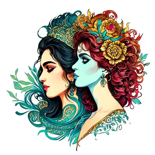 Gemini and Aquarius tattoo design idea