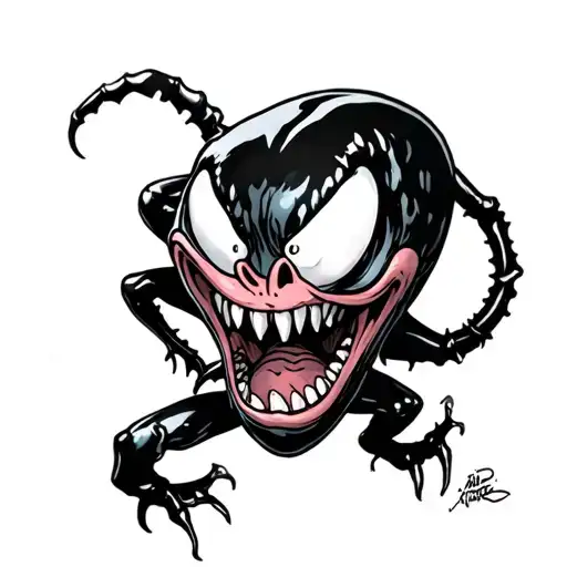 venom SpongeBob tattoo design idea