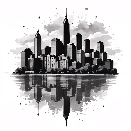 Pittsburgh Skyline tattoo design idea