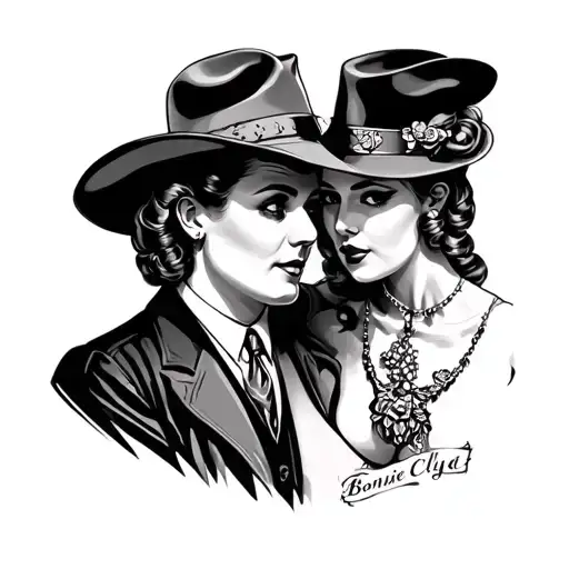 Bonnie And Clyde tattoo design idea