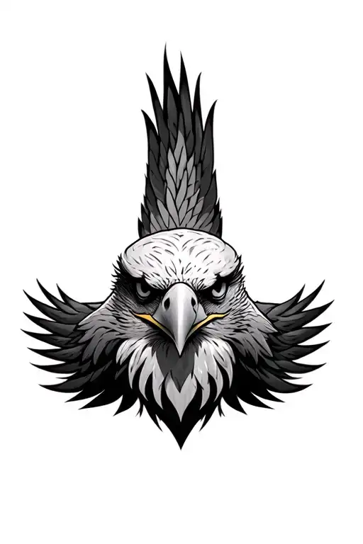 eagle face tattoo design idea