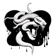 Loki intertwined with a snake dripping venom on head tattoo design idea