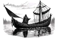 ferryman on the river styx tattoo design idea