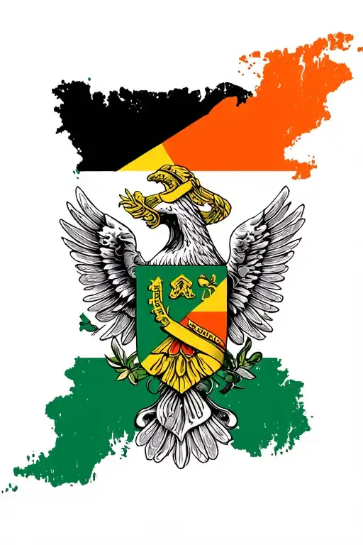 Guyana flag and Ireland flag tattoo design idea