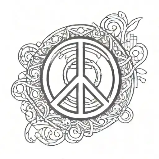 peace sign tattoo design idea