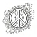 peace sign tattoo design idea
