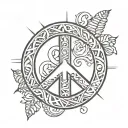 peace sign tattoo design idea