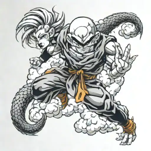 dragon ball z clouds girlfriend tattoo design idea