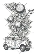 Golf driving tattoo design idea