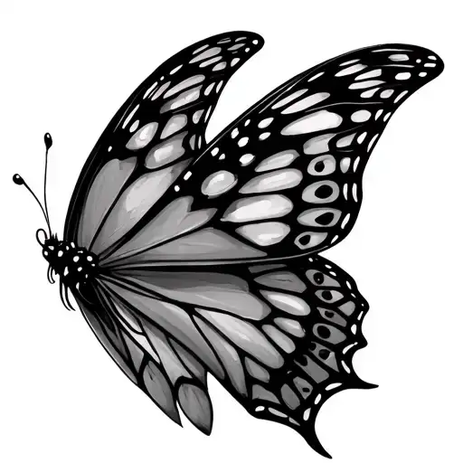 gothic butterfly wings only tattoo design idea