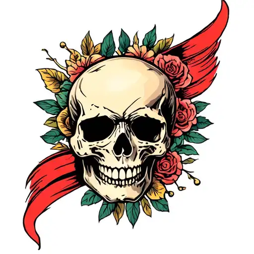 knee  Skull tattoo design idea