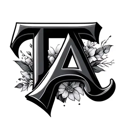 brand A T with the T coming out of the A tattoo design idea