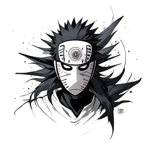 Obito Uchiha mask tattoo design idea