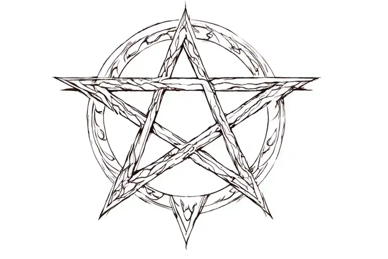 Pentagram Evil tattoo design idea