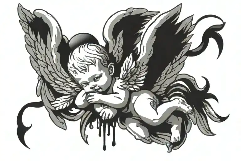 angel wings baby boy 1111 incorporated tattoo design idea