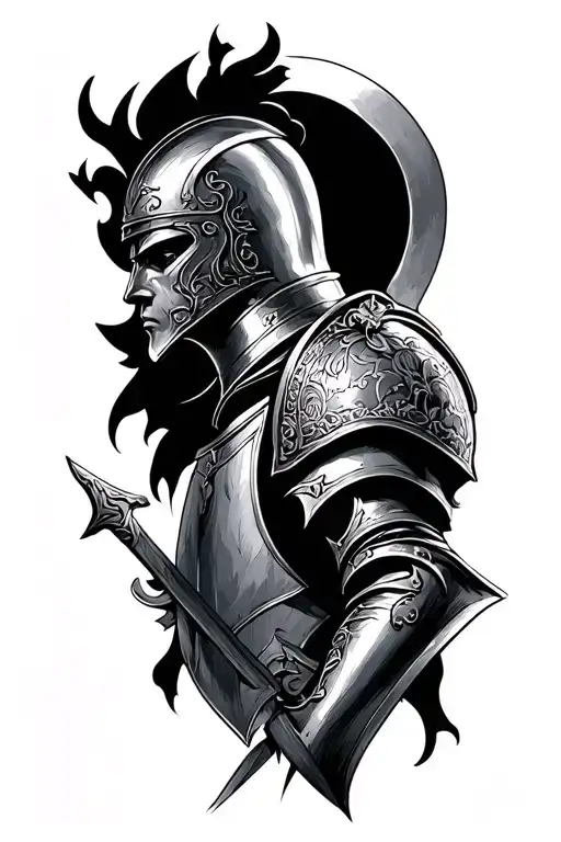 English Knight tattoo design idea