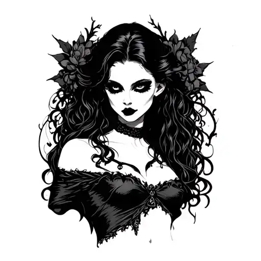 vamp goth full back tattoo simple tattoo design idea