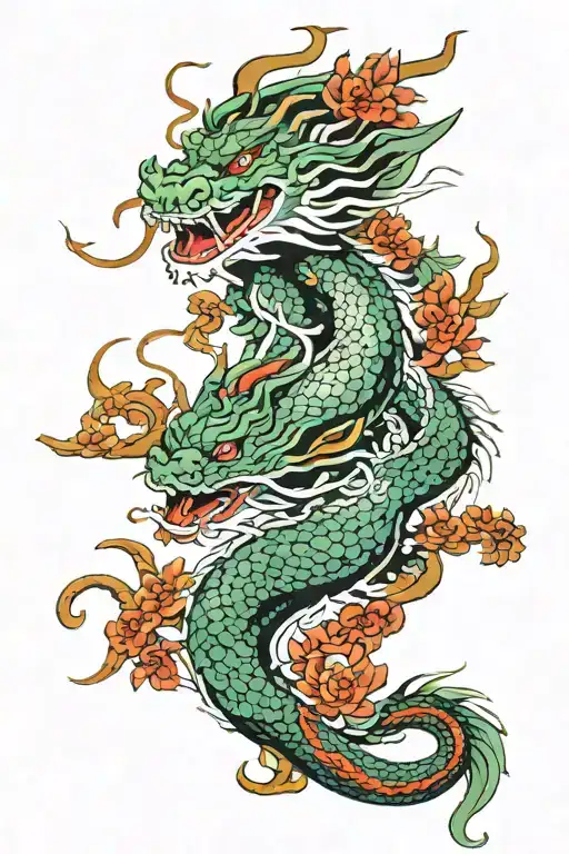 jade dragon tattoo design idea