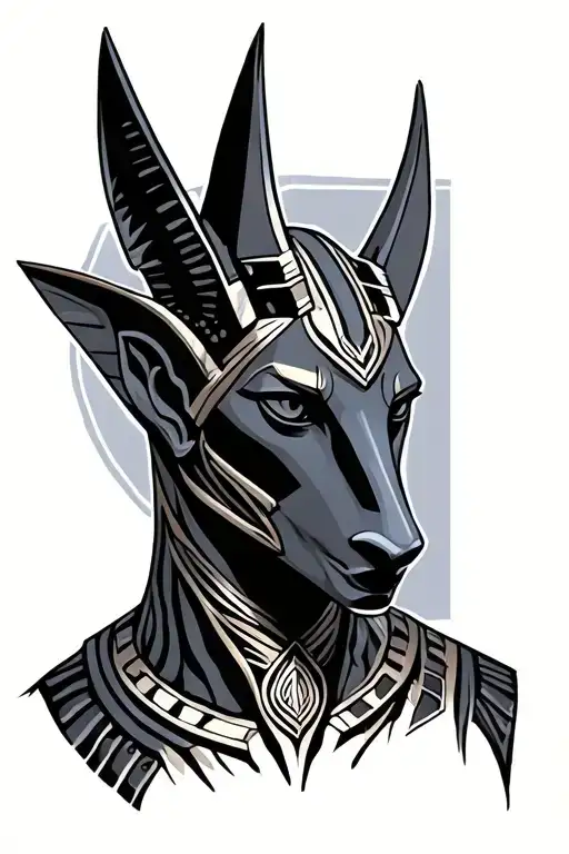 anubis god tattoo design idea