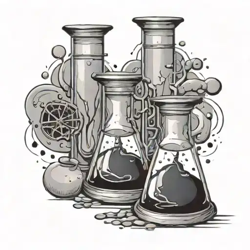 two science beakers tattoo design idea
