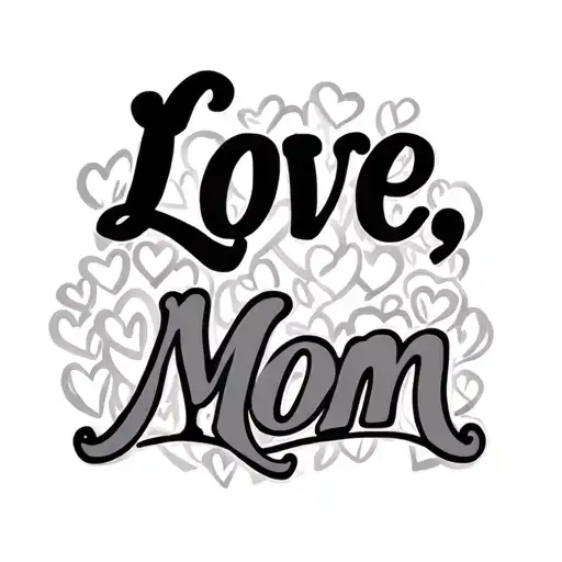 "Love, Mom" "Love, Mom" memory tattoo design idea