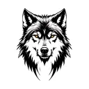wolf approaching tattoo design idea