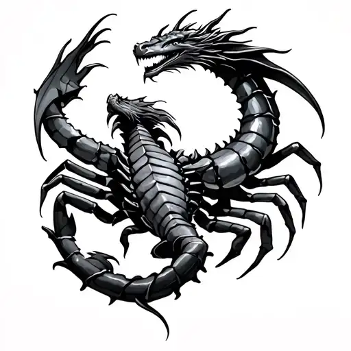 Scorpion And Dragon wrapped tattoo design idea