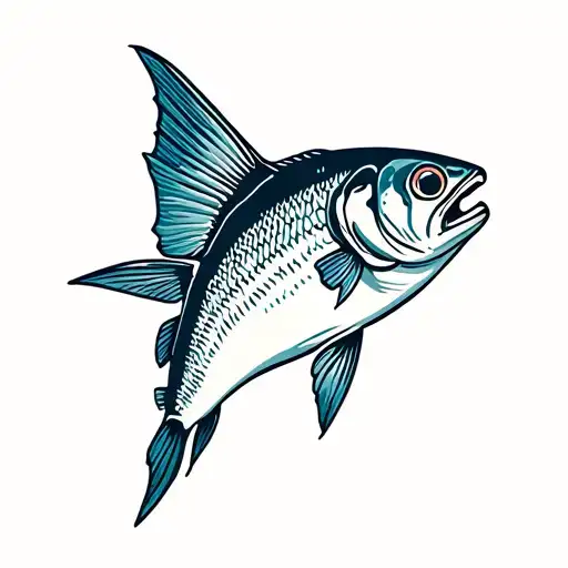 sardine minimalist tattoo design idea