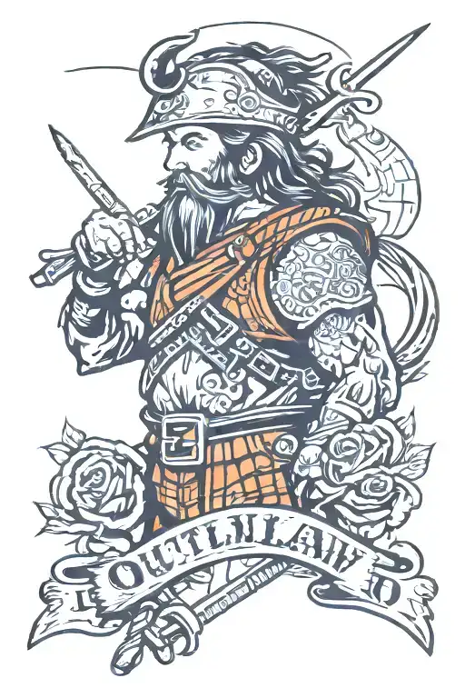outlaw highlander tattoo design idea