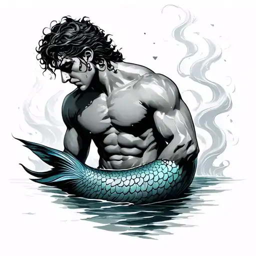 Merman tattoo design idea