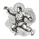 judo figter backwards tattoo design idea