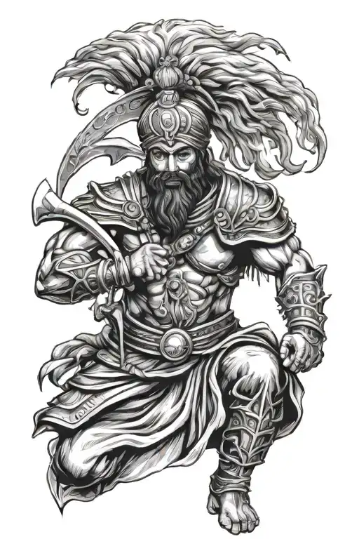 Sikh spartan warrior tattoo design idea