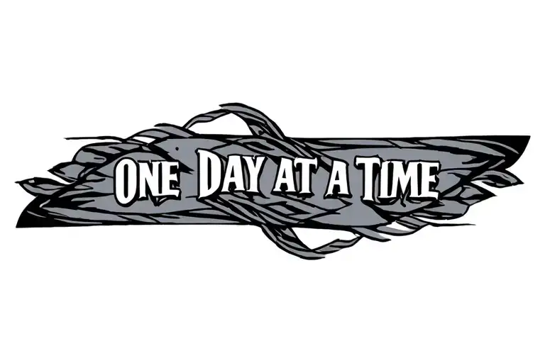 "One Day at a Time" Arm band tattoo tattoo design idea