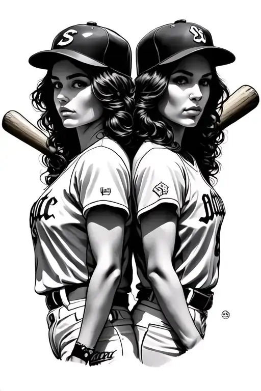 baseball seams, Godspeed, sisters tattoo design idea