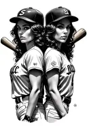 baseball seams, Godspeed, sisters tattoo design idea