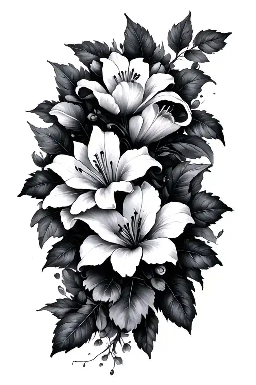 "nothing last forever" Lilly grapevine  tattoo design idea